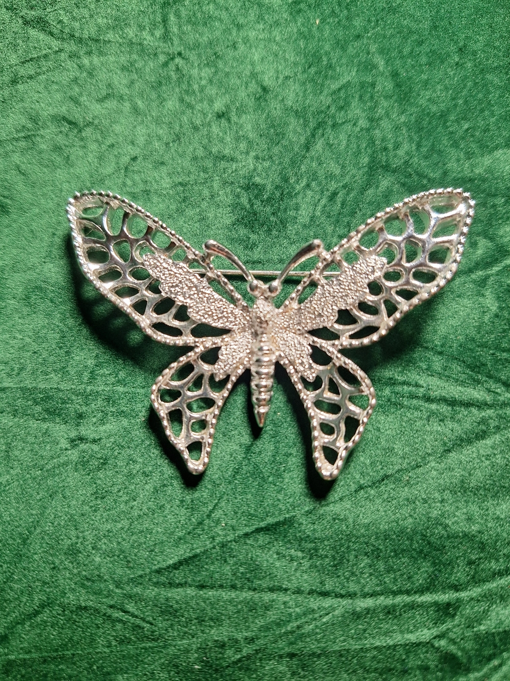 Vintage Sarah Cov silver tone Butterfly Brooch